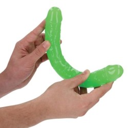 RealRock Glow in the Dark Double Dildo-Green 12